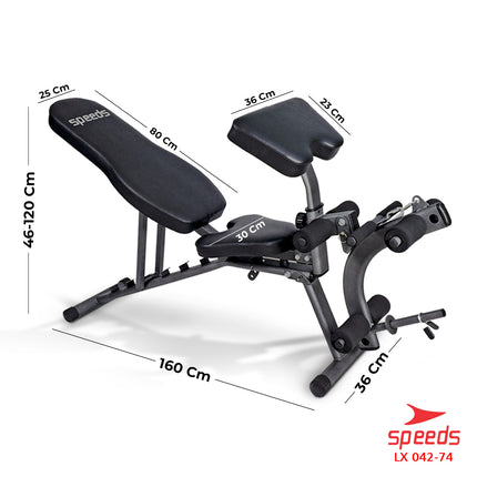 SPEEDS Fitness Bench Alat Olahraga Gym Multifungsi 042-74