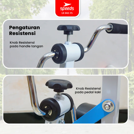 SPEEDS Pedal Exerciser Stationary Bike Therapy for Legs and Arms Dual Exerciser Physiotherapy 042-75