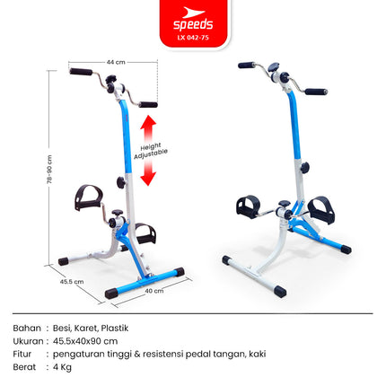 SPEEDS Pedal Exerciser Stationary Bike Therapy for Legs and Arms Dual Exerciser Physiotherapy 042-75