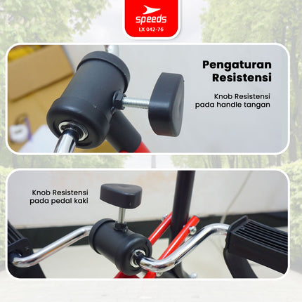 SPEEDS Pedal Exerciser Mini Stationary Bike for Feet and Hands Therapy, Dual Exerciser, Stroke Physiotherapy 042-76