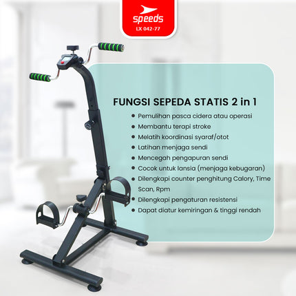 SPEEDS Mini Hand and Foot Dual Exerciser Therapy Stationary Bike Stroke Physiotherapy Fitness Exercise 042-77