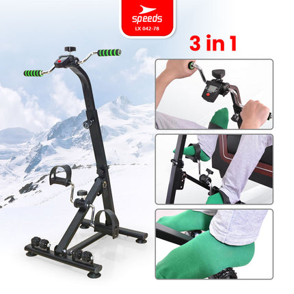 SPEEDS Pedal Exerciser Stationary Bike Therapy for Legs and Hands Dual Exerciser Physiotherapy Stroke 042-78