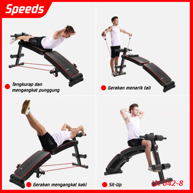 SPEEDS SIT UP BENCH PAPAN 2 in 1 Papan SIX PACK ALAT FITNES Peralatan Bangku Dumbell 042-8