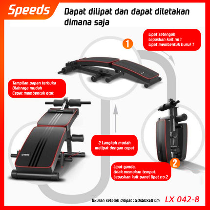 SPEEDS SIT UP BENCH BOARD 2 in 1 SIX PACK BOARD FITNESS EQUIPMENT Dumbbell Bench Equipment 042-8