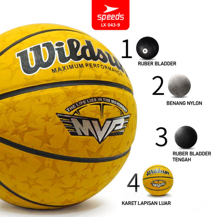 SPEEDS Basketball 76cm Sports Original Natural Rubber 043-9