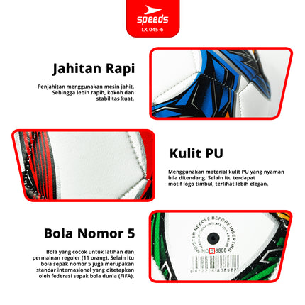 SPEEDS Bola Sepak Futsal international Sepak Bola Olahraga Football Soccer 045-6