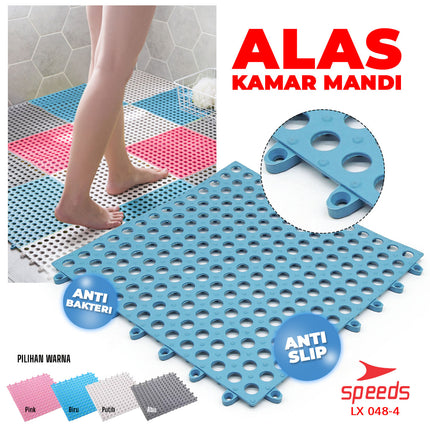 SPEEDS Doormat 30x30cm Bath Mat Polka Dot Non-Slip Bathroom Mat PVC Carpet 048-4