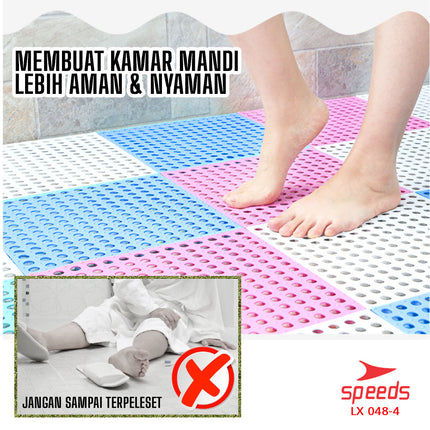 SPEEDS Doormat 30x30cm Bath Mat Polka Dot Non-Slip Bathroom Mat PVC Carpet 048-4