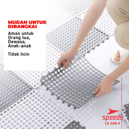 SPEEDS Doormat 30x30cm Bath Mat Polka Dot Non-Slip Bathroom Mat PVC Carpet 048-4