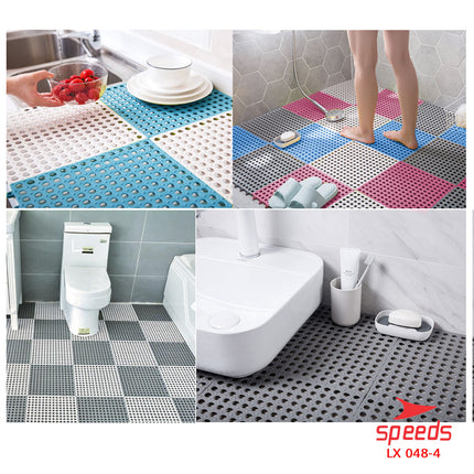 SPEEDS Doormat 30x30cm Bath Mat Polka Dot Non-Slip Bathroom Mat PVC Carpet 048-4