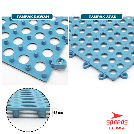 SPEEDS Doormat 30x30cm Bath Mat Polka Dot Non-Slip Bathroom Mat PVC Carpet 048-4