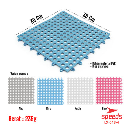 SPEEDS Doormat 30x30cm Bath Mat Polka Dot Non-Slip Bathroom Mat PVC Carpet 048-4