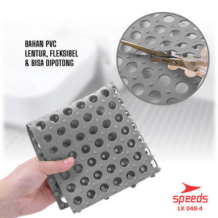 SPEEDS Doormat 30x30cm Bath Mat Polka Dot Non-Slip Bathroom Mat PVC Carpet 048-4