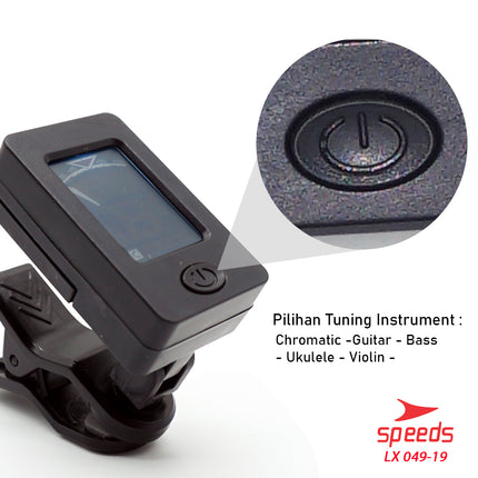 SPEEDS Digital Chromatic Clip-On Guitar Tuner Auto Tuner For Guitar 360 Degrees Original 049-19