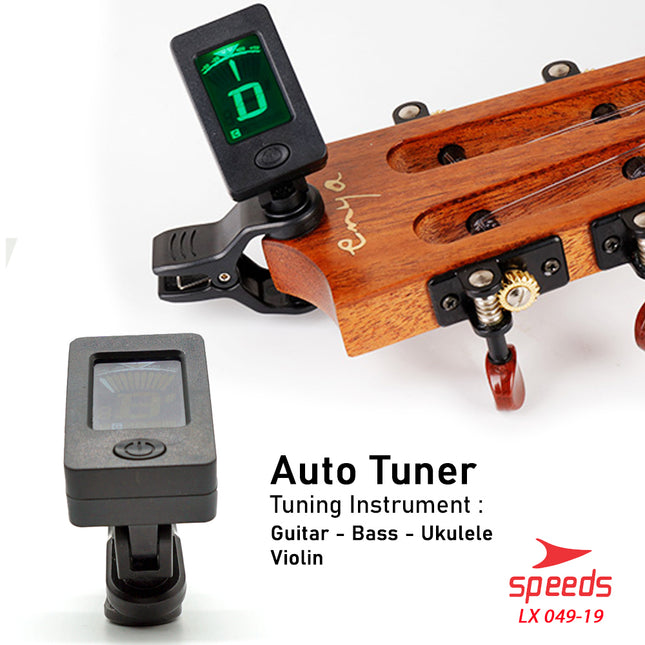 SPEEDS Digital Chromatic Clip-On Guitar Tuner Auto Tuner For Guitar 360 Degrees Original 049-19