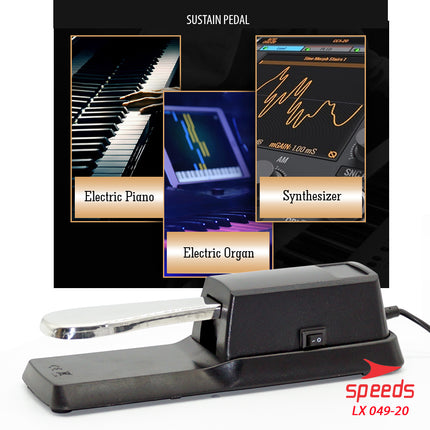 SPEEDS Musical Instrument Sustain Pedal Universal for Electric Piano Keyboard Digital Synthesizer 049-20
