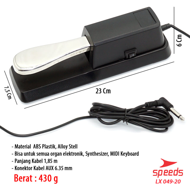 SPEEDS Musical Instrument Sustain Pedal Universal for Electric Piano Keyboard Digital Synthesizer 049-20