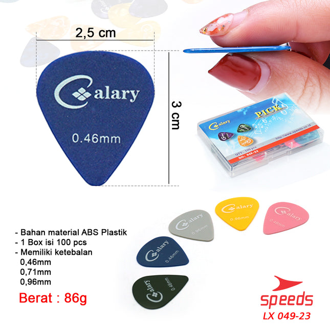 SPEEDS Pick Gitar Alat Musik Celluloid Murah Pemetik Gitar Akustik 0.46, 0.71, 0.96 mm 049-23