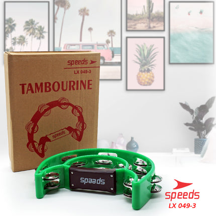 SPEEDS Alat Musik Tamborin Tambourine Double Ring Plastik Kecrekan Tambourine Tamborine Anak 049-3