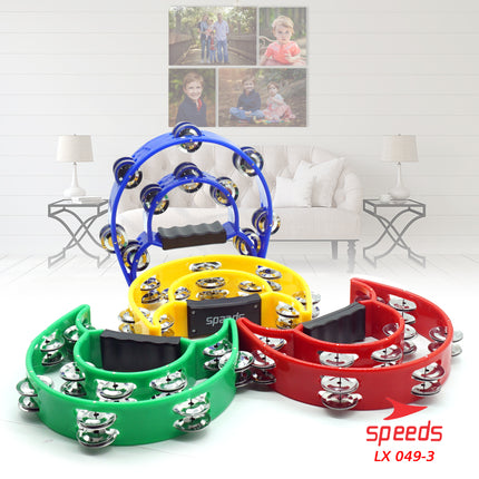 SPEEDS Alat Musik Tamborin Tambourine Double Ring Plastik Kecrekan Tambourine Tamborine Anak 049-3