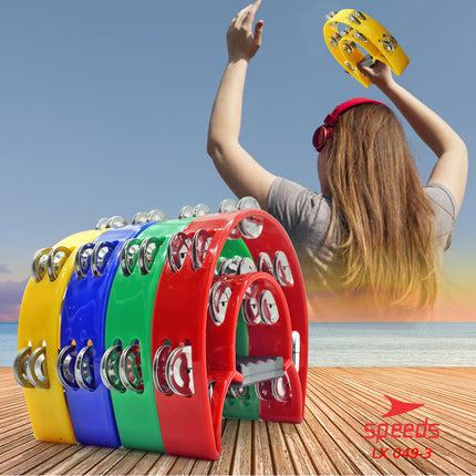 SPEEDS Alat Musik Tamborin Tambourine Double Ring Plastik Kecrekan Tambourine Tamborine Anak 049-3