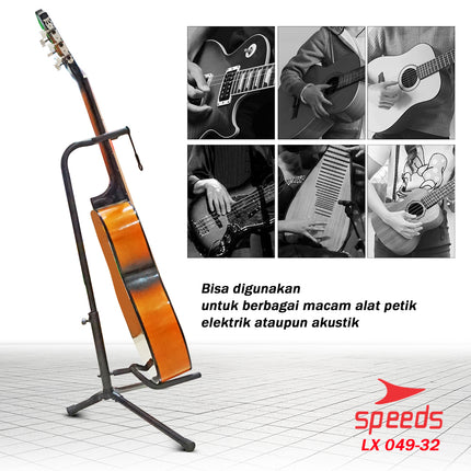 SPEEDS Stand Gitar Bass Ukulele Elektrik Dudukan Gitar Penyangga Gitar Jepitan Impor 049-32