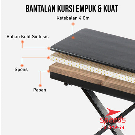 SPEEDS Alat Musik Kursi Lipat Kursi Untuk Piano Kursi Portable Untuk Anak dan Dewasa Tunggal 049-34