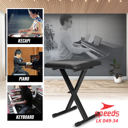 SPEEDS Alat Musik Kursi Lipat Kursi Untuk Piano Kursi Portable Untuk Anak dan Dewasa Tunggal 049-34