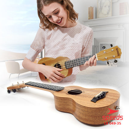 SPEEDS Ukulele Soprano Ukulele 4 Senar Ukulele 21 Inch Akustik Kualitas Kayu Premium 049-35