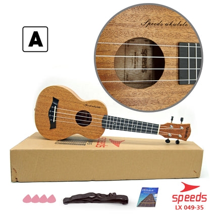 SPEEDS Ukulele Soprano Ukulele 4 Senar Ukulele 21 Inch Akustik Kualitas Kayu Premium 049-35