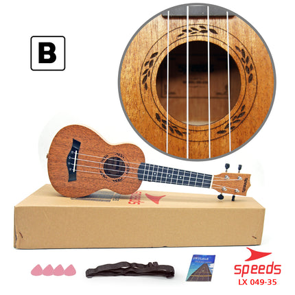 SPEEDS Ukulele Soprano Ukulele 4 Senar Ukulele 21 Inch Akustik Kualitas Kayu Premium 049-35