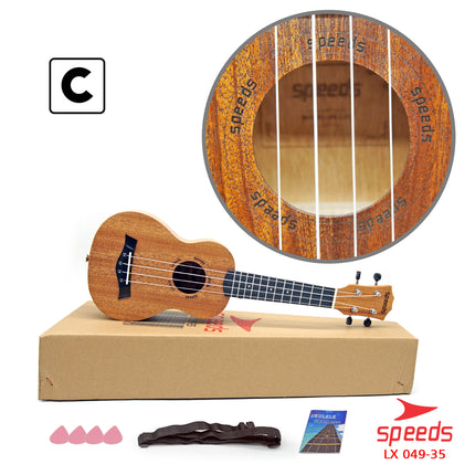 SPEEDS Ukulele Soprano Ukulele 4 Senar Ukulele 21 Inch Akustik Kualitas Kayu Premium 049-35