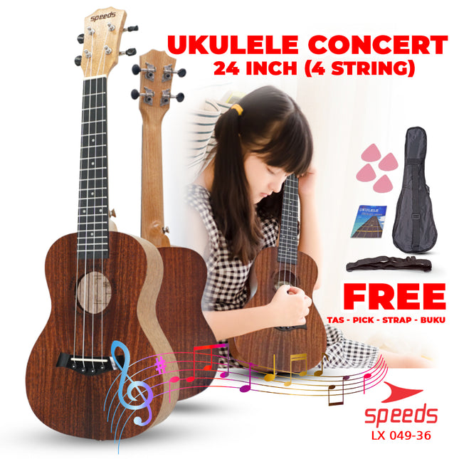 SPEEDS Ukulele Concert Ukulele 4 Senar 24 Inch 049-36