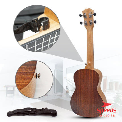 SPEEDS Ukulele Concert Ukulele 4 Senar Ukulele 24 Inch Akustik Kualitas Kayu Premium 049-36