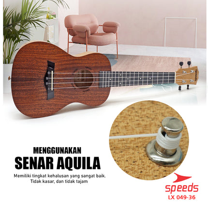 SPEEDS Ukulele Concert Ukulele 4 Senar Ukulele 24 Inch Akustik Kualitas Kayu Premium 049-36