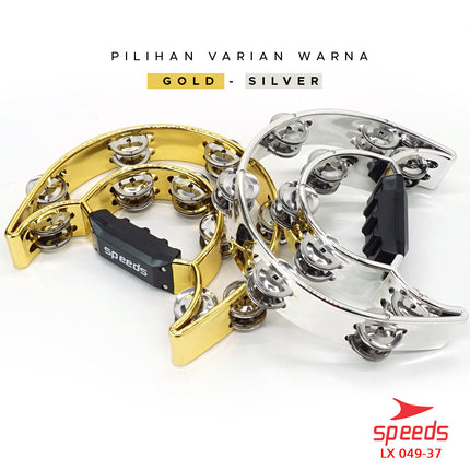 SPEEDS Alat Musik Tamborin Instrumen Double Ring Kecrekan Tambourine Instrumen Double Ring Tamborine Gereja 049-37