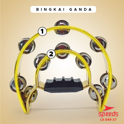 SPEEDS Alat Musik Tamborin Instrumen Double Ring Kecrekan Tambourine Instrumen Double Ring Tamborine Gereja 049-37