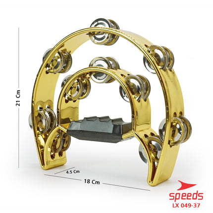 SPEEDS Alat Musik Tamborin Instrumen Double Ring Kecrekan Tambourine Instrumen Double Ring Tamborine Gereja 049-37