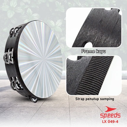 SPEEDS Alat Musik Tamborine Tambourine Hologram Plastik Kecrekan Tambourine Tamborine 049-4