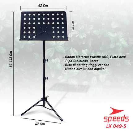 SPEEDS Alat Musik Stand Untuk Partitur Sheet Stand Book Stand Partitur Kecil Untuk Dewasa 049-5