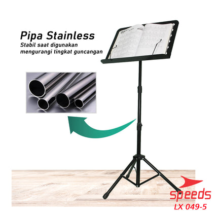 SPEEDS Alat Musik Stand Untuk Partitur Sheet Stand Book Stand Partitur Kecil Untuk Dewasa 049-5