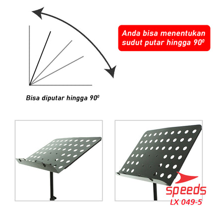 SPEEDS Alat Musik Stand Untuk Partitur Sheet Stand Book Stand Partitur Kecil Untuk Dewasa 049-5