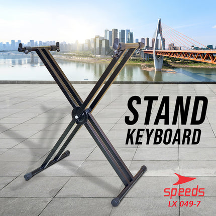 SPEEDS Alat Musik Stand Keyboard Double Kaki Keyboard X Piano Dewasa Lipat Portable 049-7