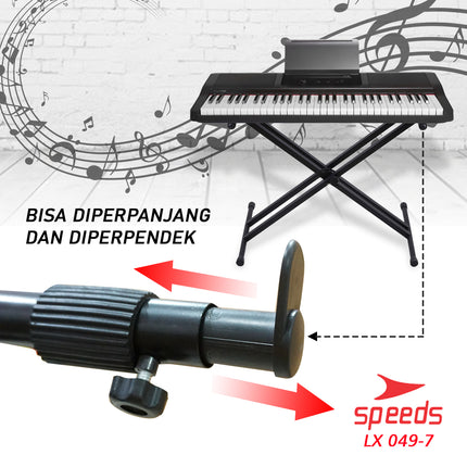 SPEEDS Alat Musik Stand Keyboard Double Kaki Keyboard X Piano Dewasa Lipat Portable 049-7