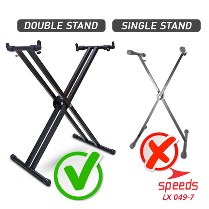 SPEEDS Alat Musik Stand Keyboard Double Kaki Keyboard X Piano Dewasa Lipat Portable 049-7
