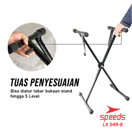 SPEEDS Alat Musik Stand Keyboard Double Untuk Semua Piano Anak Anak Lipat Portable 049-8
