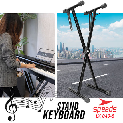 SPEEDS Alat Musik Stand Keyboard Double Untuk Semua Piano Anak Anak Lipat Portable 049-8