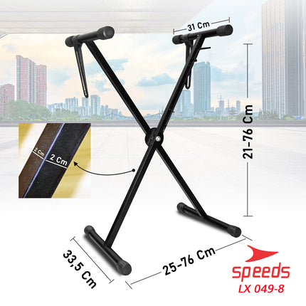 SPEEDS Alat Musik Stand Keyboard Double Untuk Semua Piano Anak Anak Lipat Portable 049-8