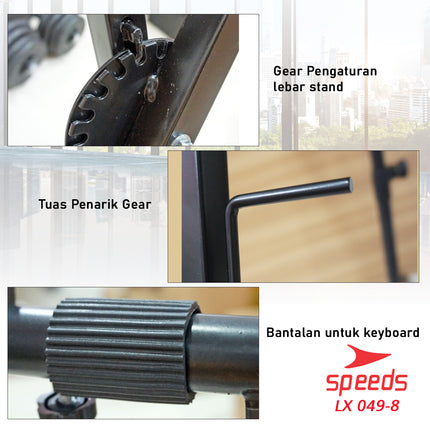 SPEEDS Alat Musik Stand Keyboard Double Untuk Semua Piano Anak Anak Lipat Portable 049-8