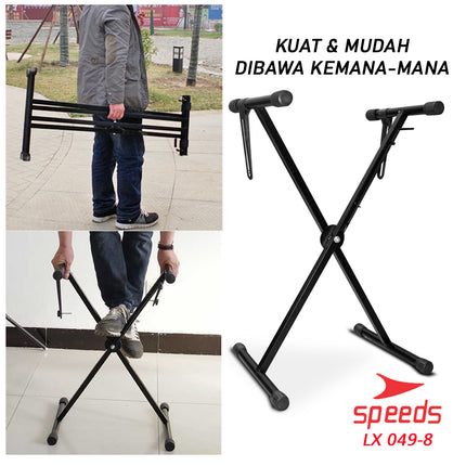 SPEEDS Alat Musik Stand Keyboard Double Untuk Semua Piano Anak Anak Lipat Portable 049-8
